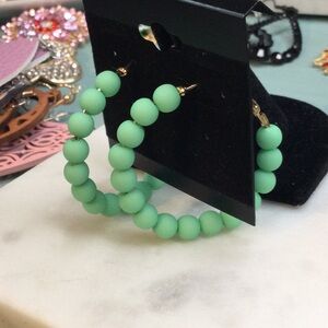 Wooden Ball Hoop Earrings